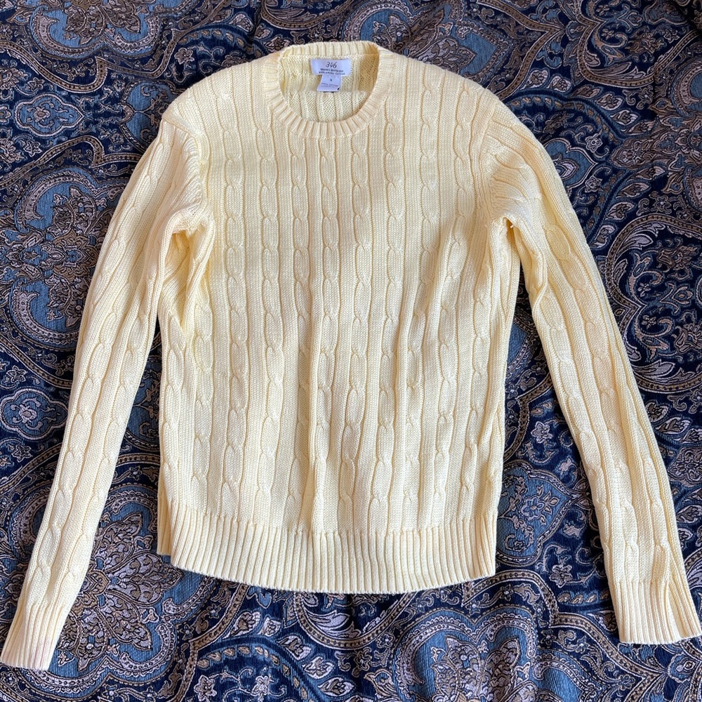 Brooks brothers yellow cable knit sweater